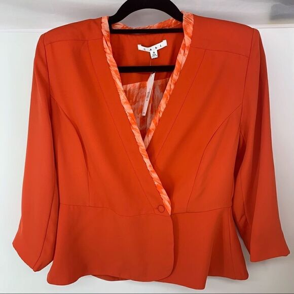 New CAbi Jane Grenadine Chiffon Crossover Jacket #216 Size 4 - Picture 4 of 10